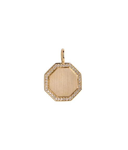 Octagon Diamond Pendant - 14K